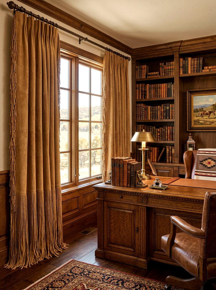 Suede Fringe Curtains - 30 western home decor ideas