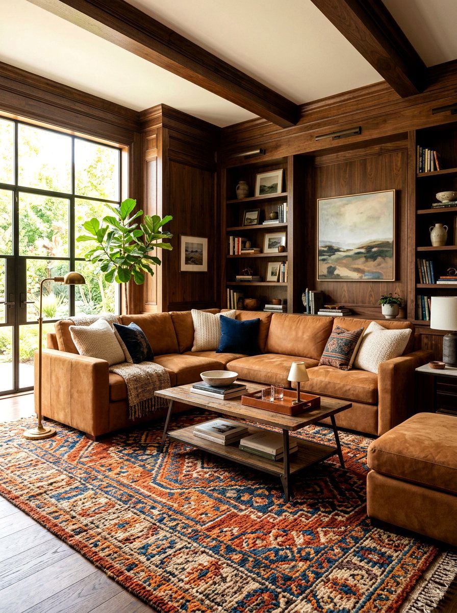 Suede Leather Den - 30 desert color decor ideas
