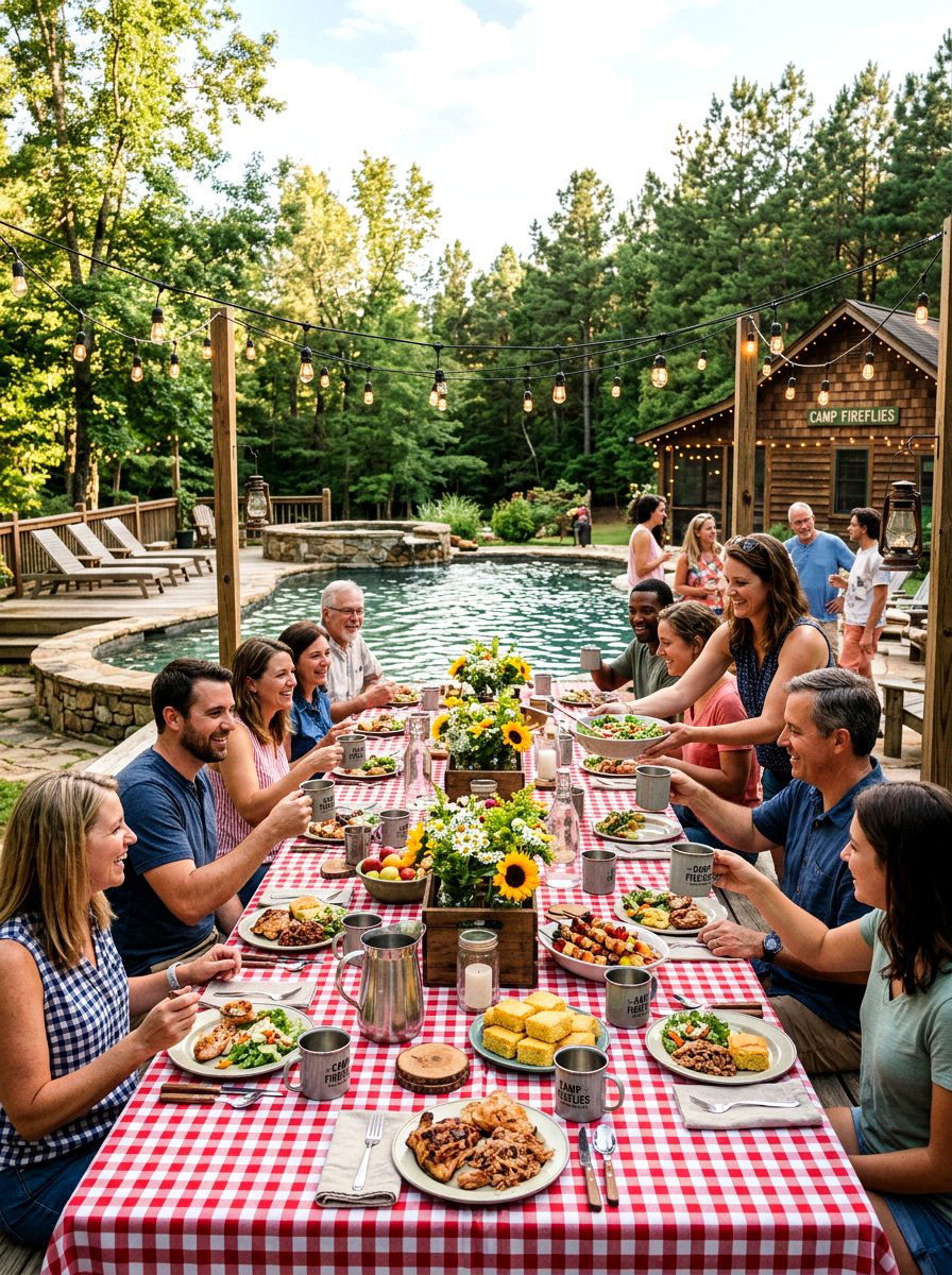 Summer Camp Nostalgia - 30 pool party tablescape ideas