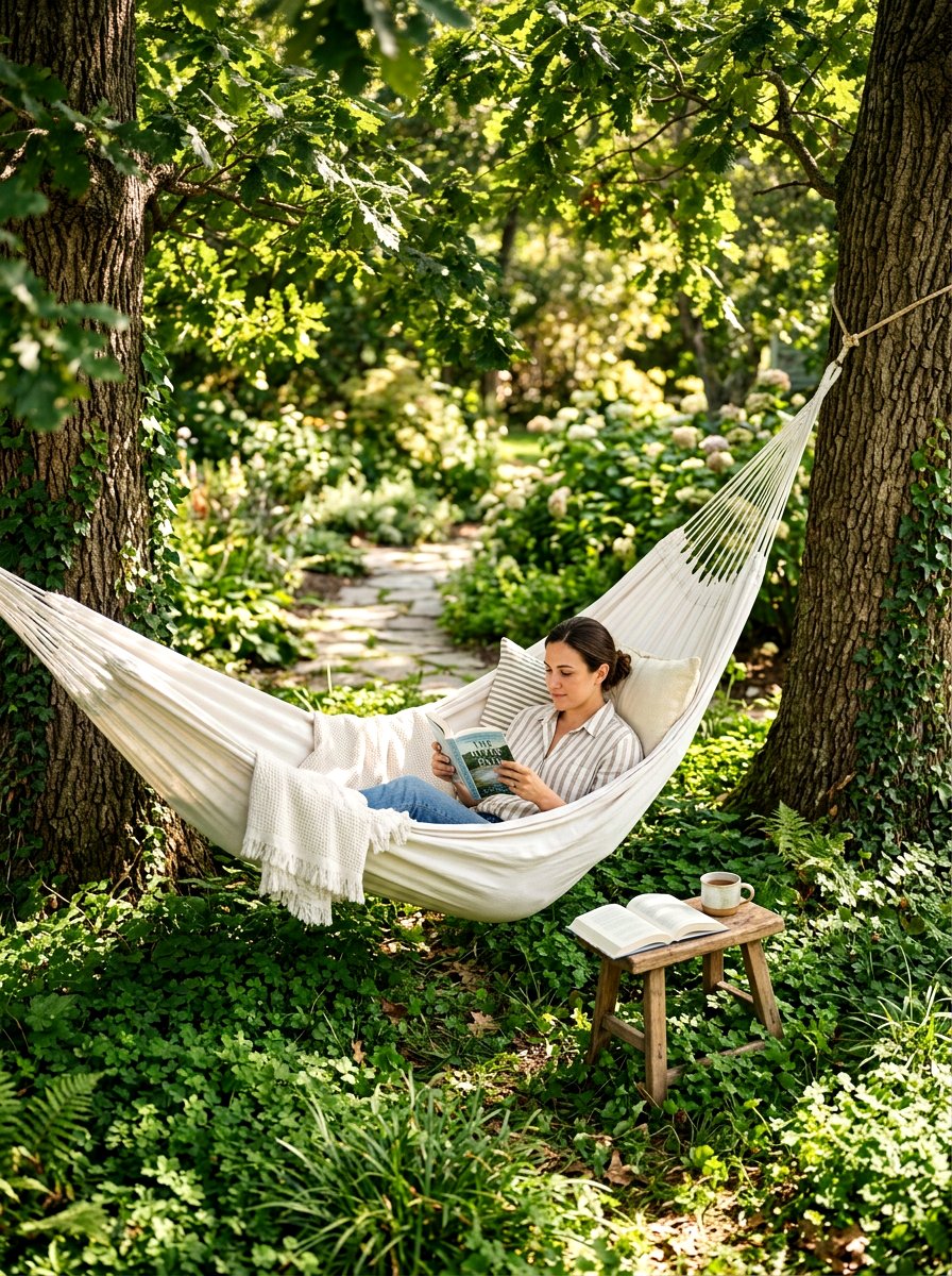 Sun Dappled Reading Nook - 30 secret garden ideas