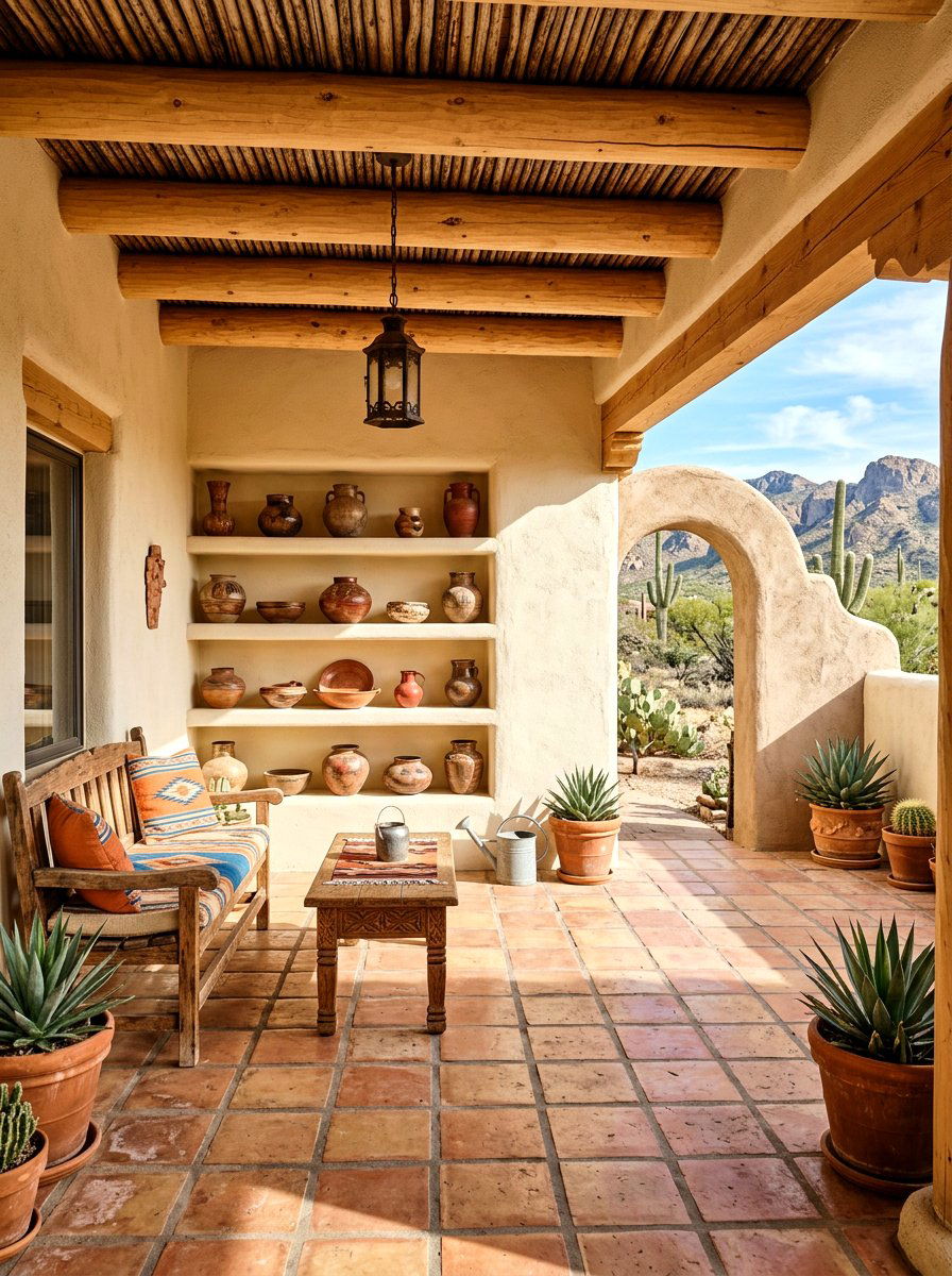 Sun Drenched Adobe - 30 terracotta and cream patio ideas
