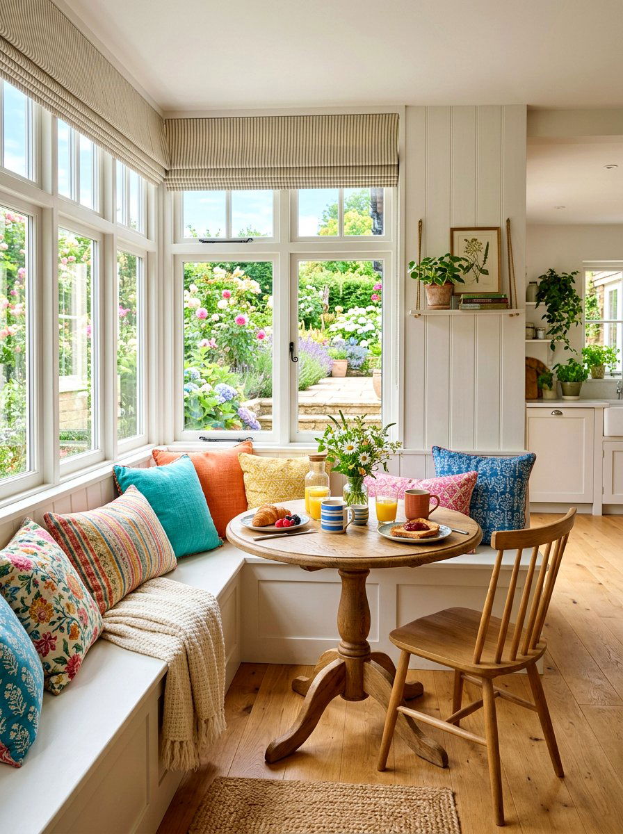 Sun Drenched Breakfast Nook - 30 tomato girl summer kitchen ideas