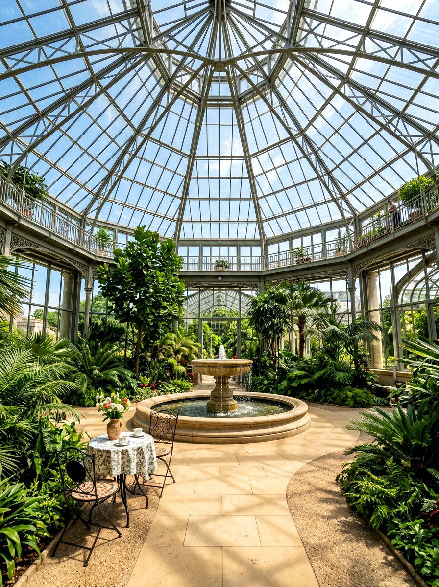Sun Drenched Glass Atrium - 30 rainproof patio ideas