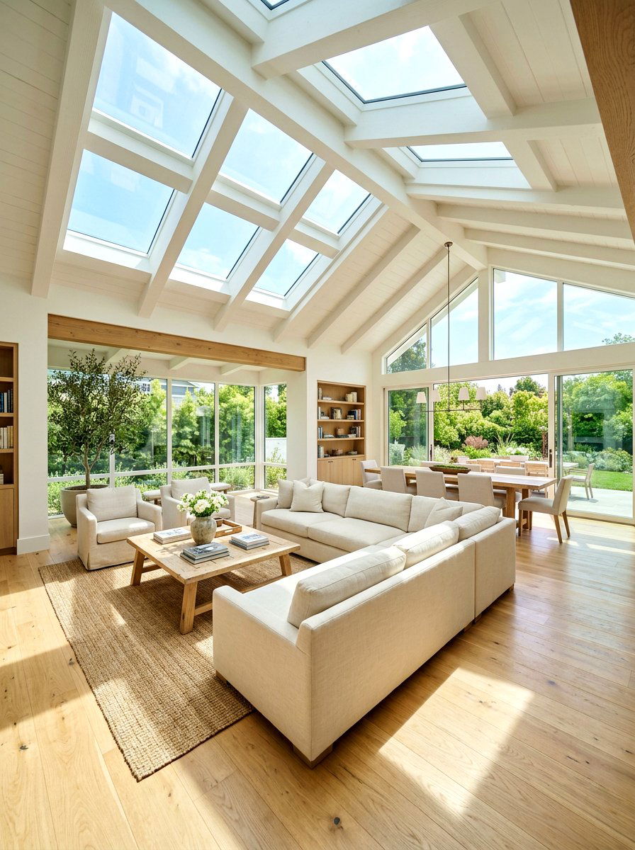 Sun Drenched Great Room Skylights - 30 great room ideas