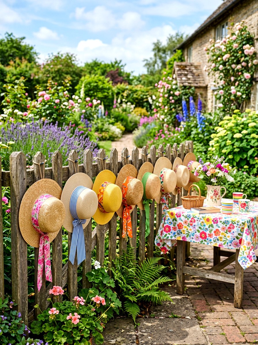 Sun Hat Decor - 30 garden tea party decor ideas