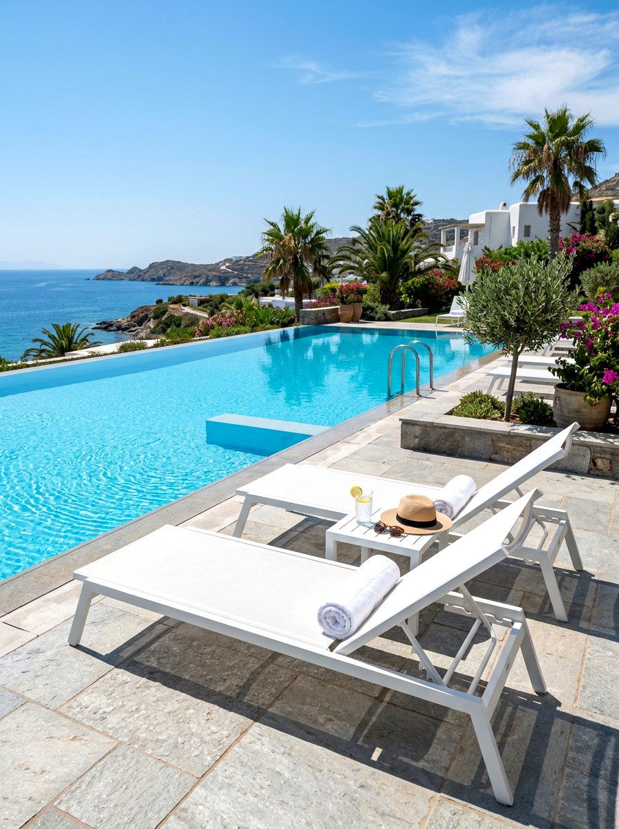 Sun Lounger Poolside - 30 terrace seating ideas