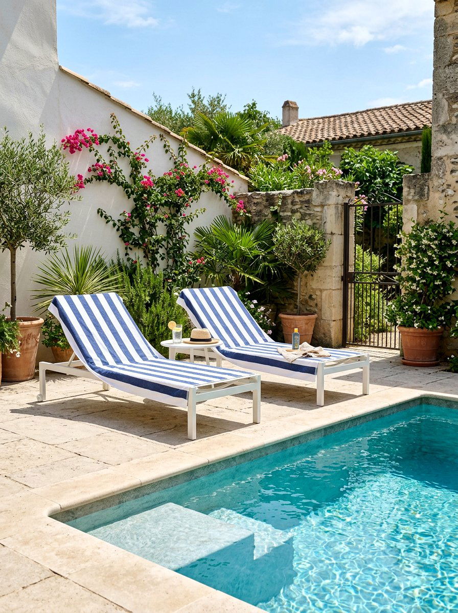 Sun Lounger Set - 30 courtyard patio furniture ideas