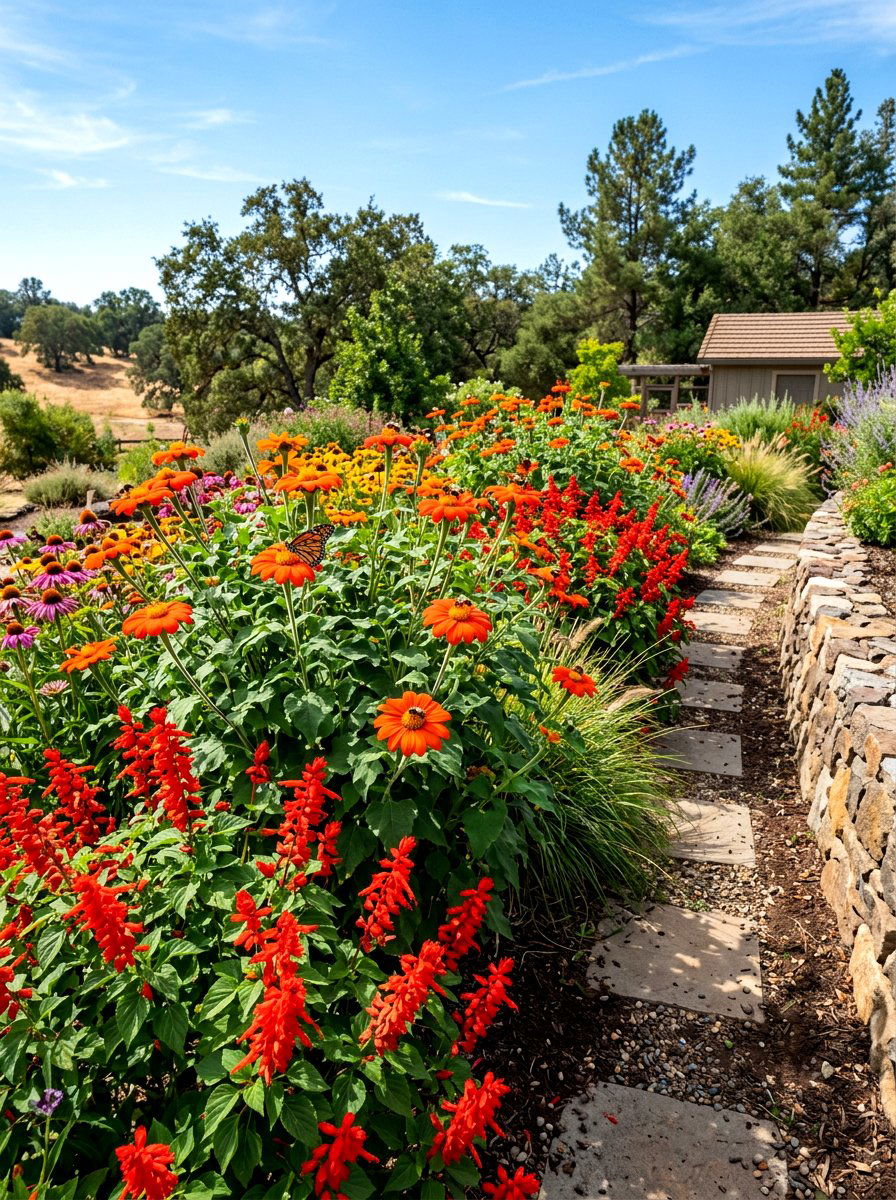 Sun Loving Pollinator Border - 30 pollinator border ideas