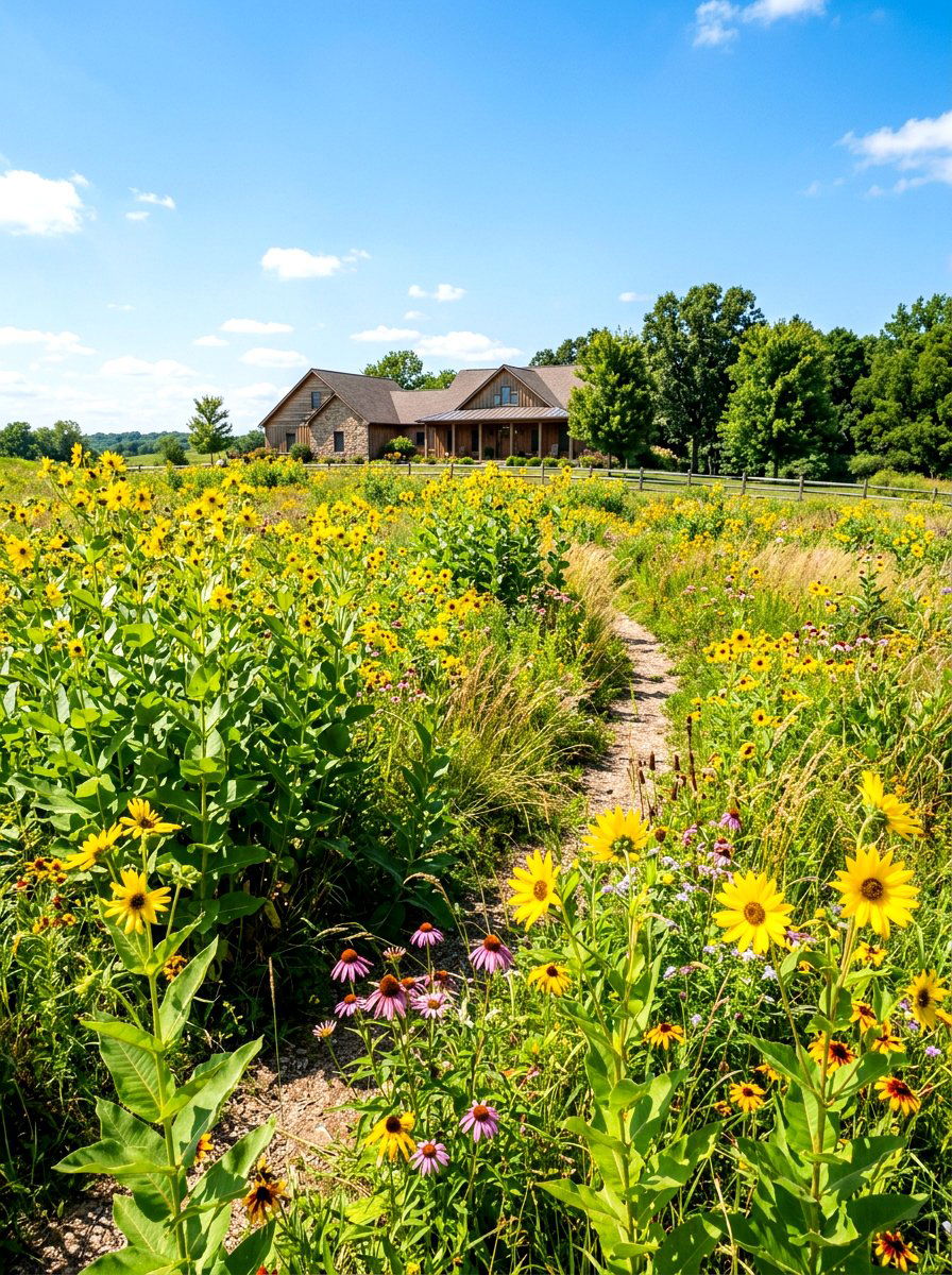 Sun Loving Prairie Meadow - 30 prairie front yard landscaping ideas