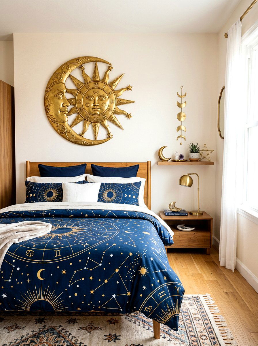 Sun Moon Decor - 30 boho bedroom ideas