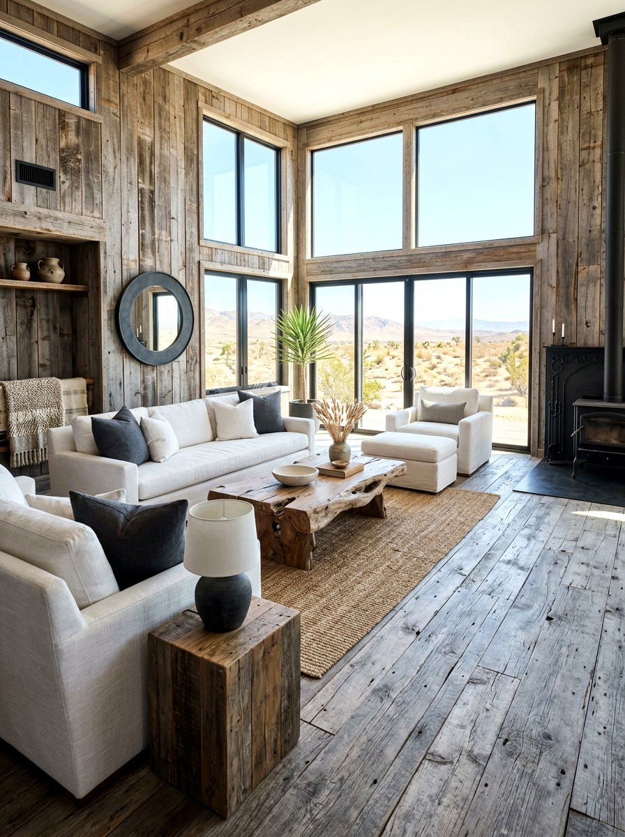 Sun bleached wood living room - 30 southwestern living room ideas