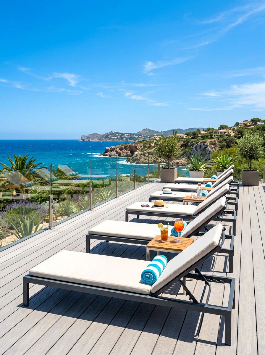 Sun deck area - 30 backyard club lounge ideas