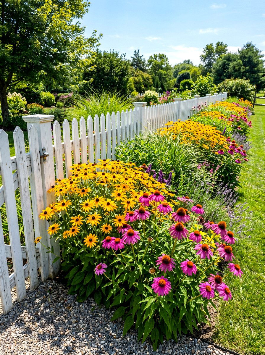 Sun loving flower border - 30 cut flower garden ideas
