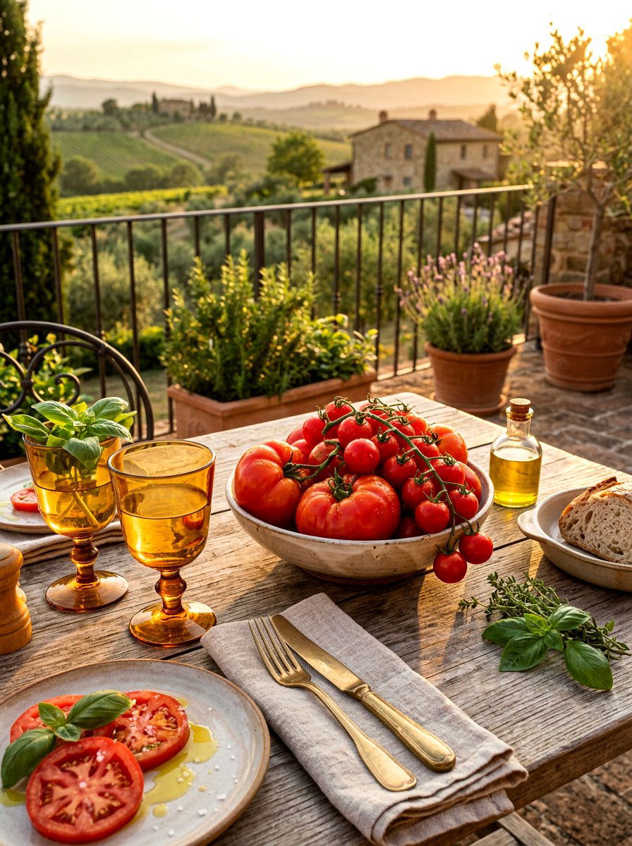 Sun ripened tomato tablescape - 30 tomato tablescape ideas