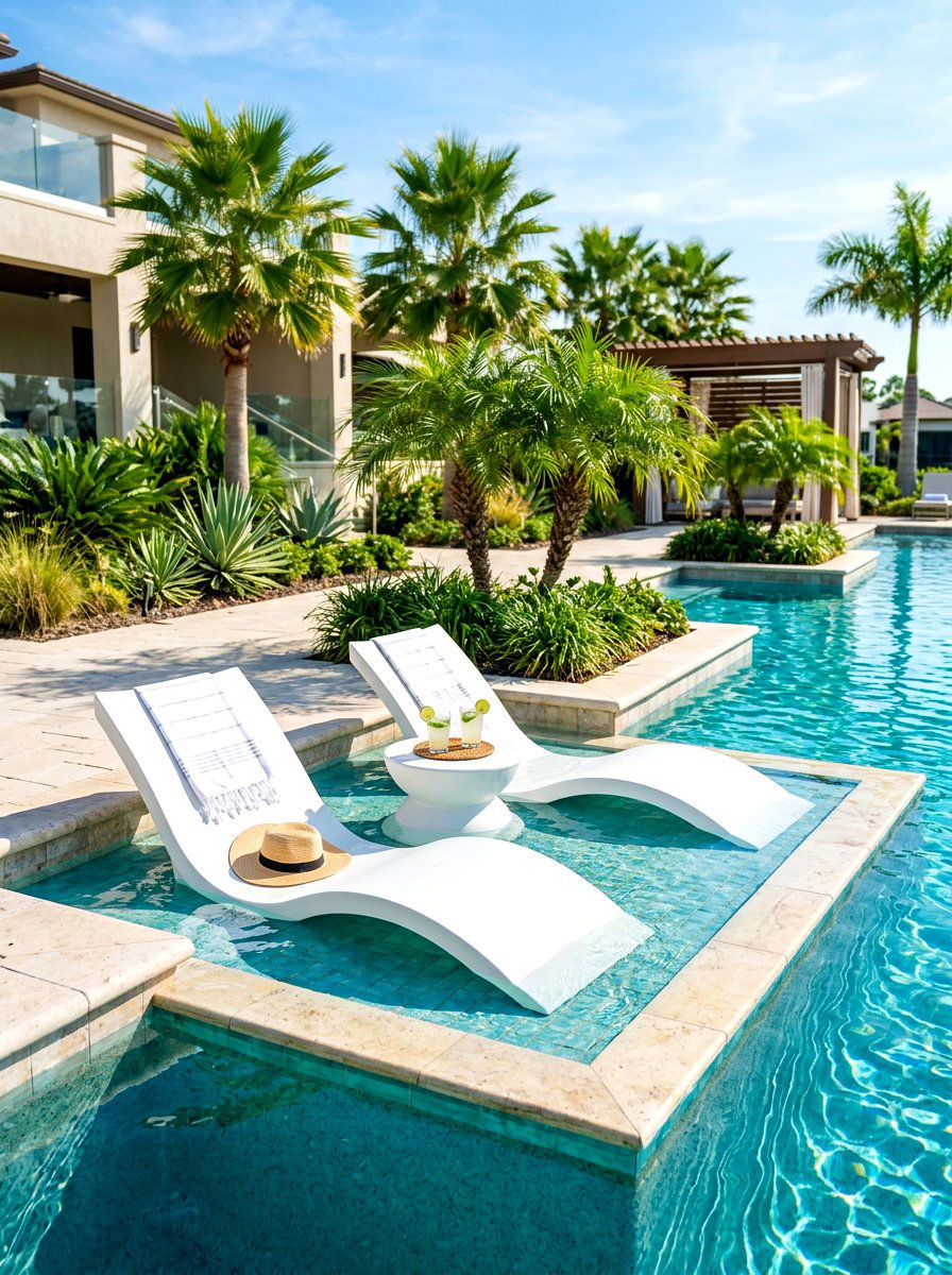 Sun shelf lounger - 30 pool lounge chair ideas