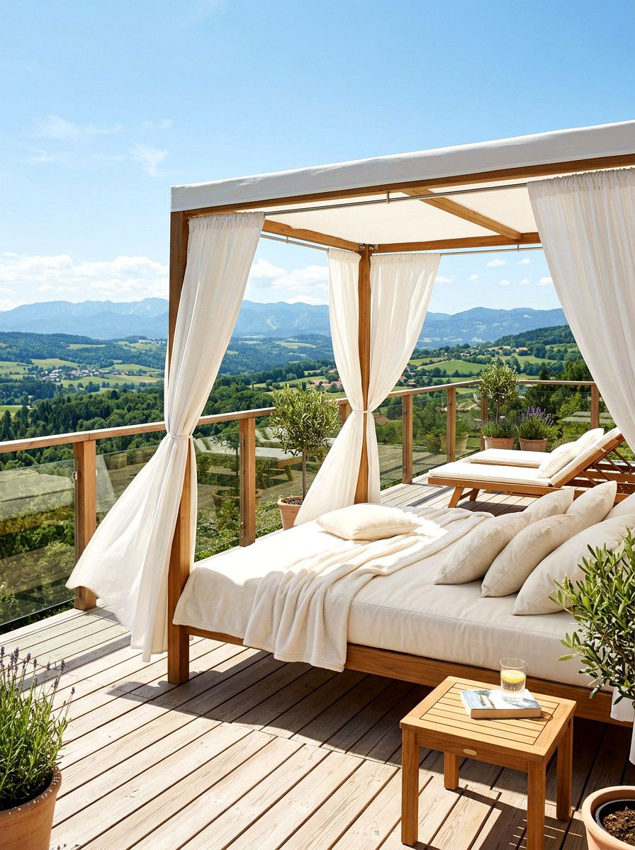 Sunbed With Canopy - 30 outdoor lounge chair ideas