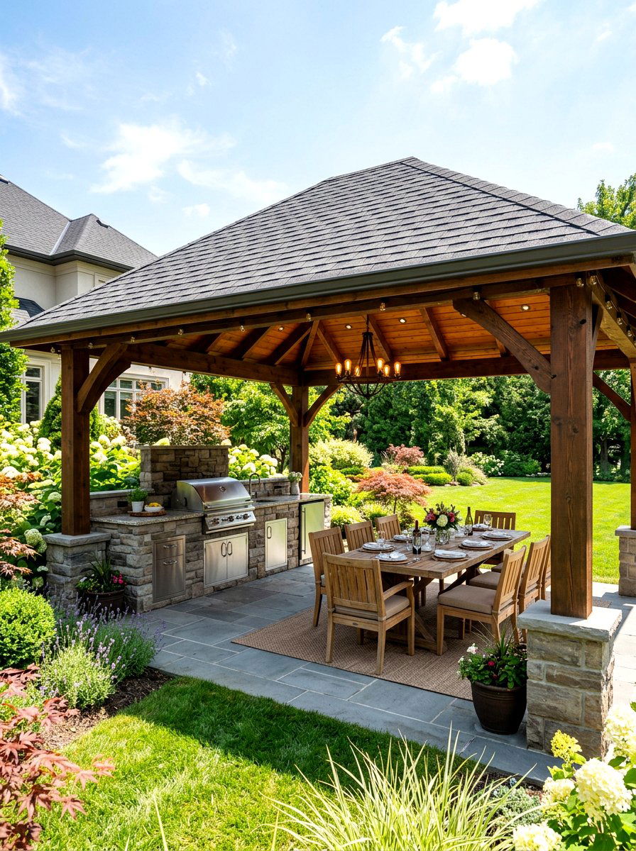 Sunbrella Pavilion Curtain - 30 pavilion drapery ideas
