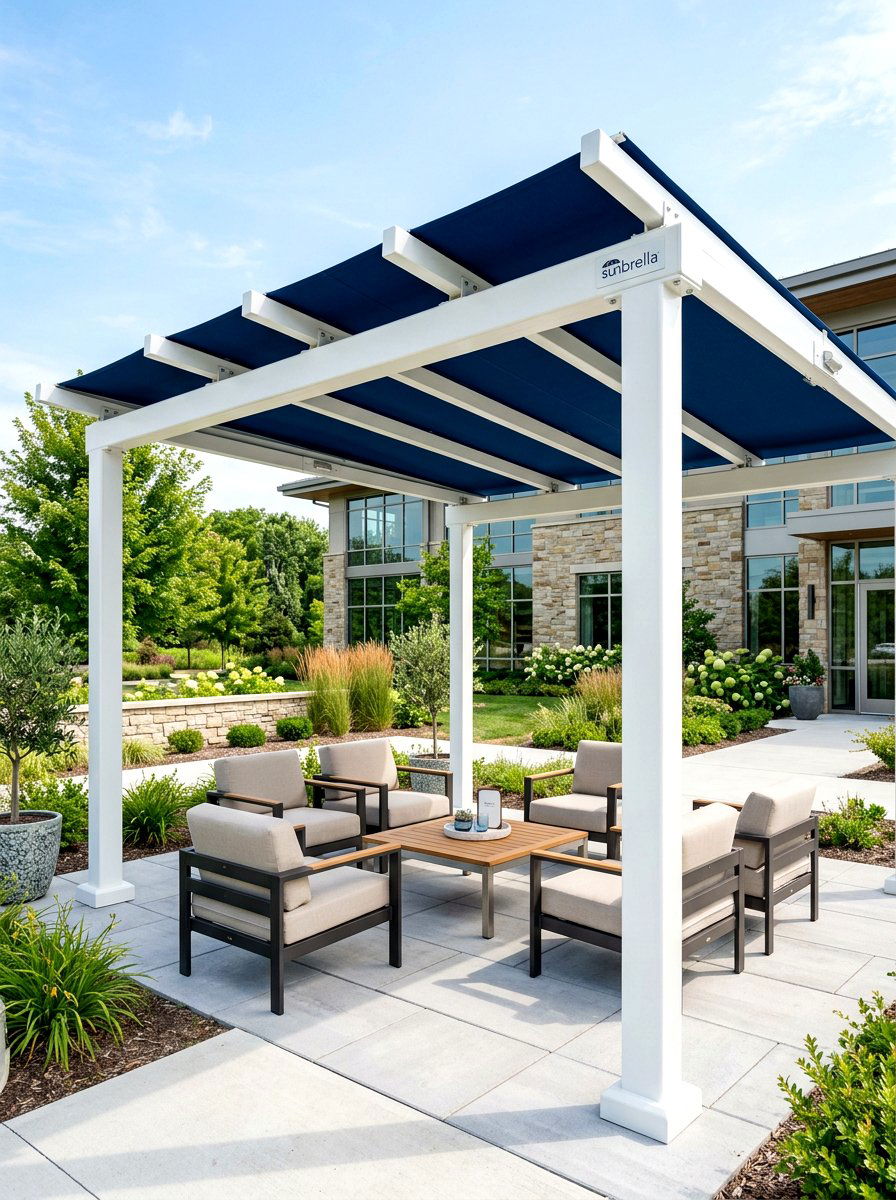 Sunbrella Shade Structure - 30 shaded backyard ideas