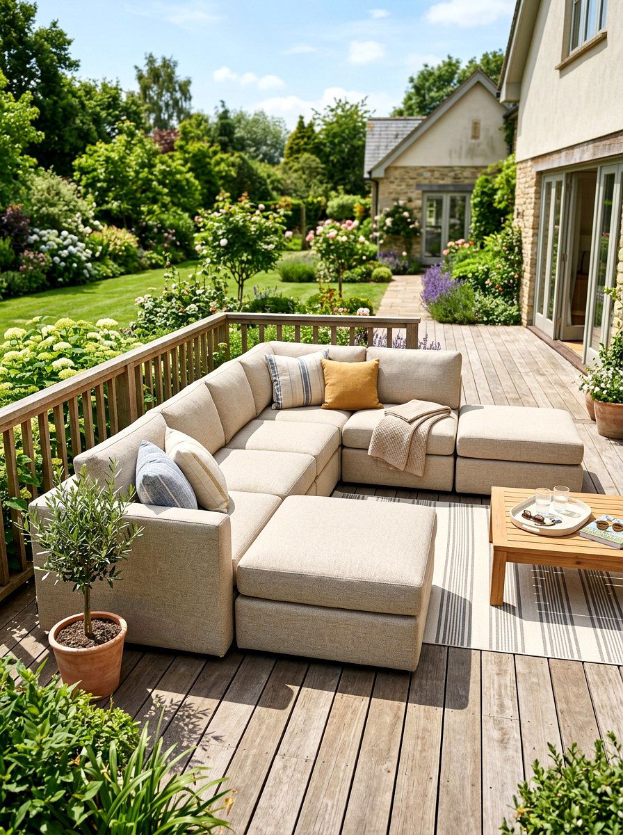 Sunbrella fabric modular sofa set - 30 outdoor modular sofa ideas