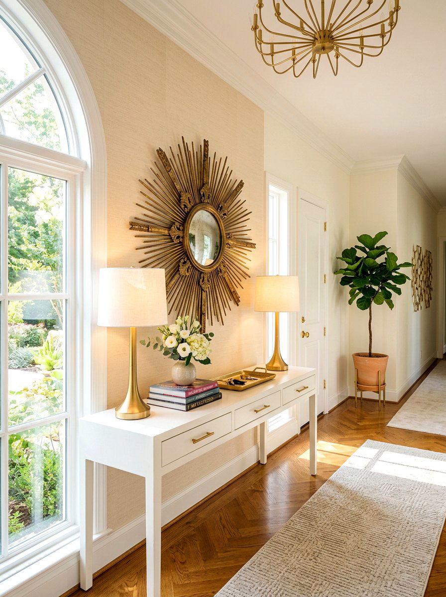 Sunburst Antique Mirror Foyer - 30 antique mirror foyer ideas