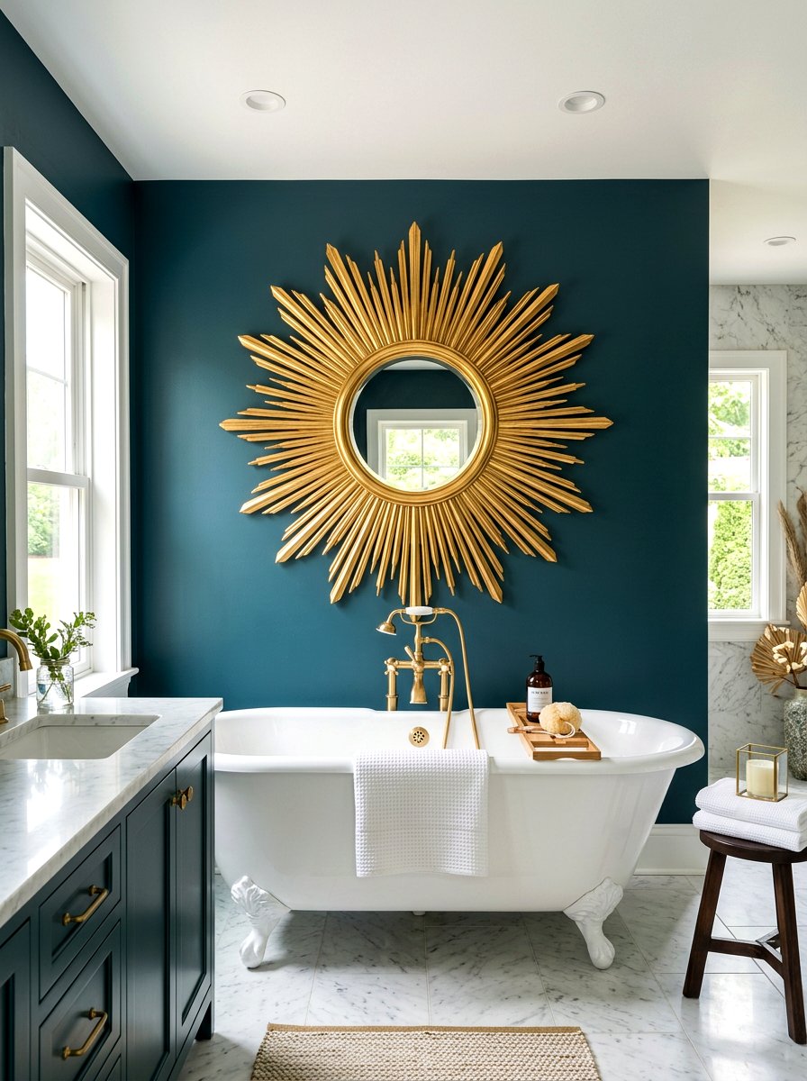 Sunburst Bathroom Wall Decor - 30 art deco bathroom ideas