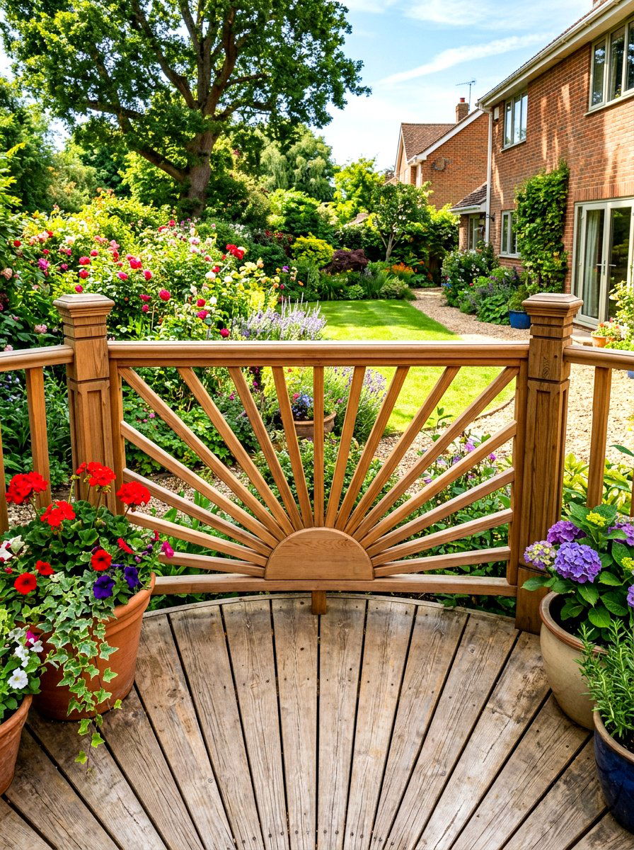 Sunburst Railing - 30 deck railing ideas