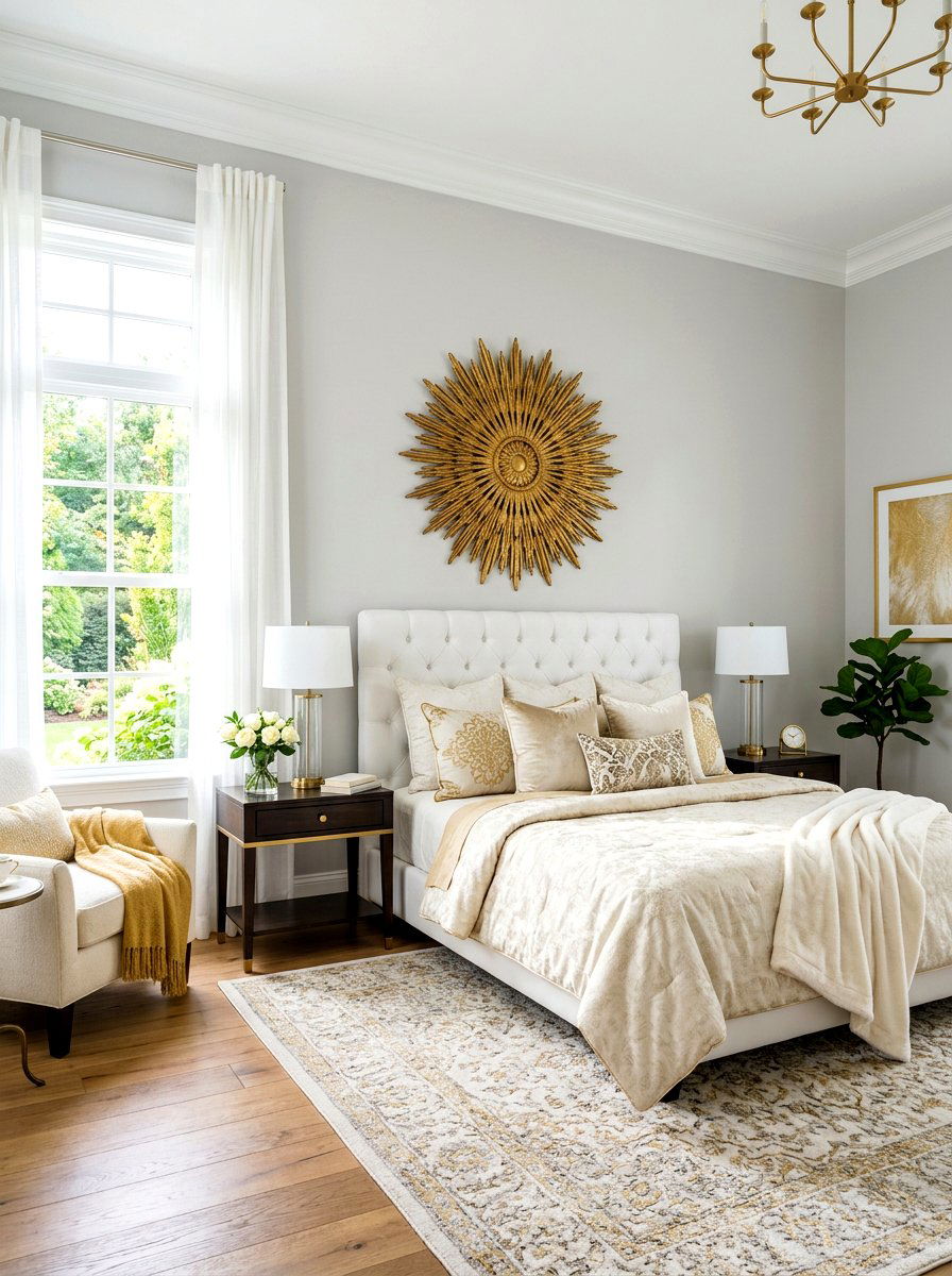 Sunburst Wall Decor - 30 sunrise inspired bedroom ideas