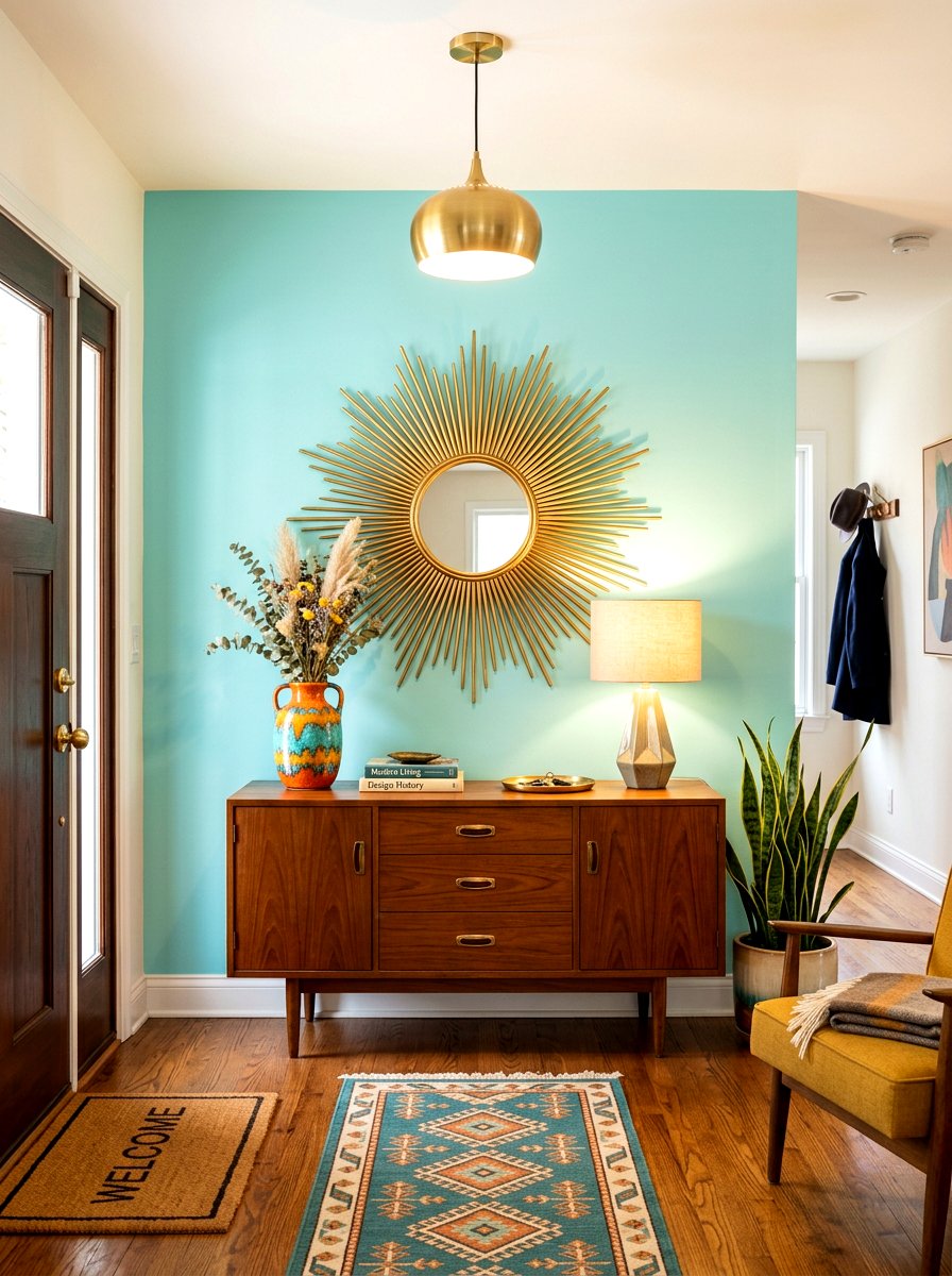 Sunburst Wall Mirror - 30 foyer mirror wall ideas