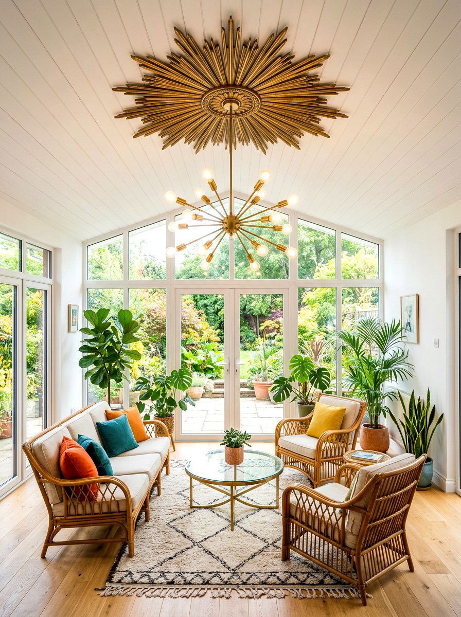 Sunburst ceiling medallion - 30 ceiling medallion ideas