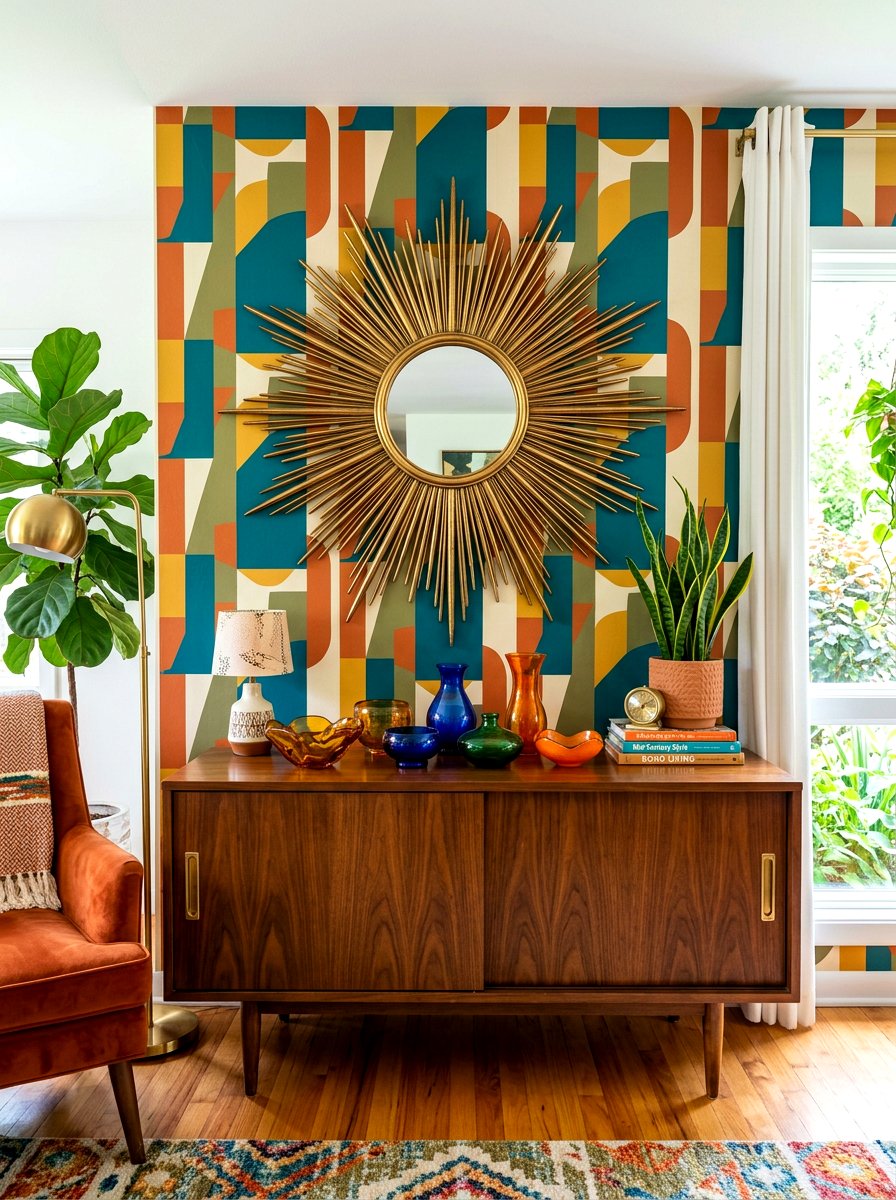 Sunburst wall mirror - 30 entry mirror ideas