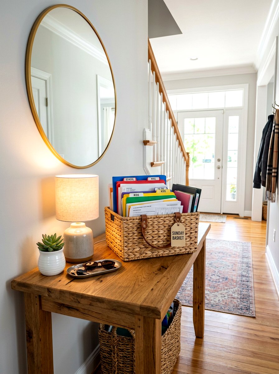 Sunday Basket Method - 30 school paper organization ideas