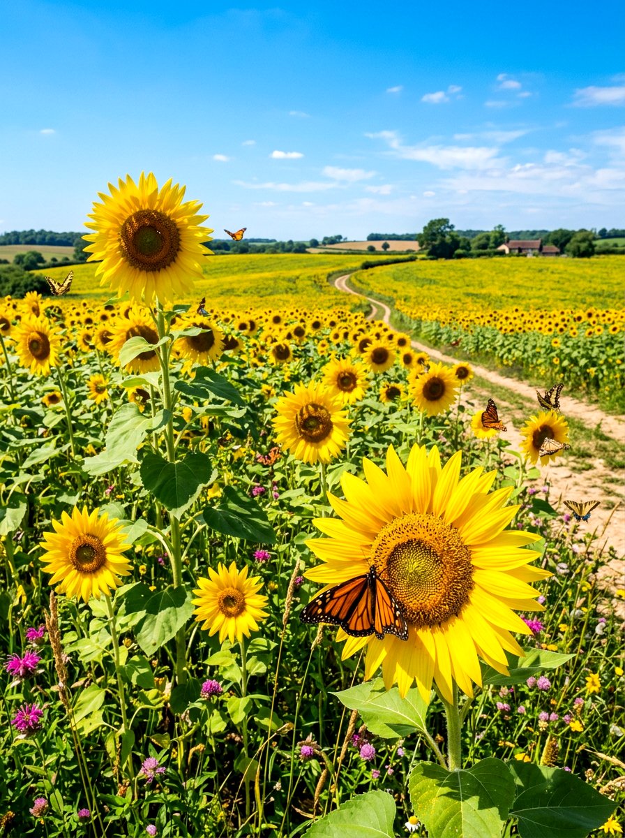 Sunflower Butterfly Patch - 30 butterfly host plant garden ideas
