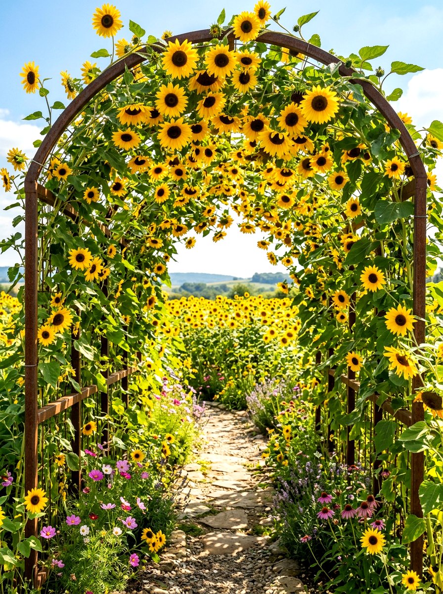 Sunflower Garden Arch - 30 sunflower patch ideas