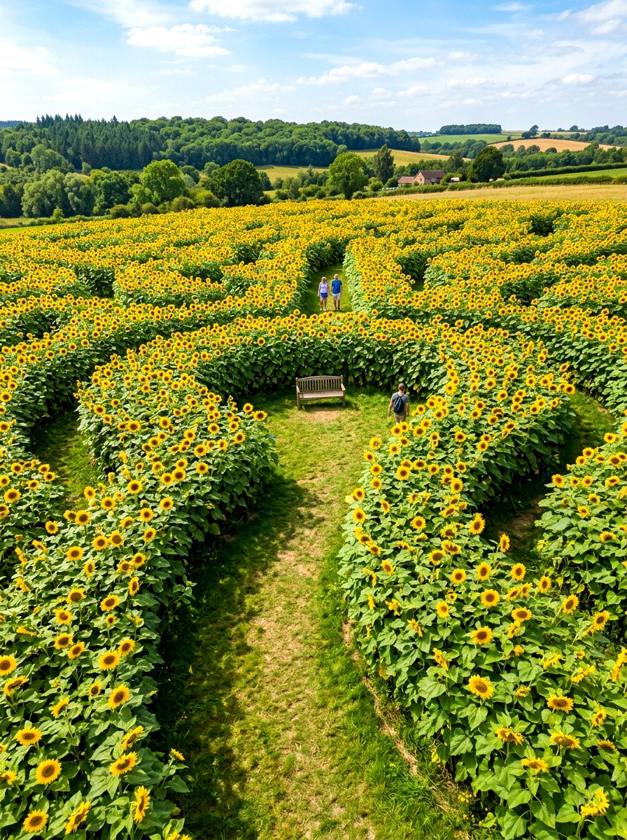 Sunflower Garden Maze - 30 sunflower patch ideas