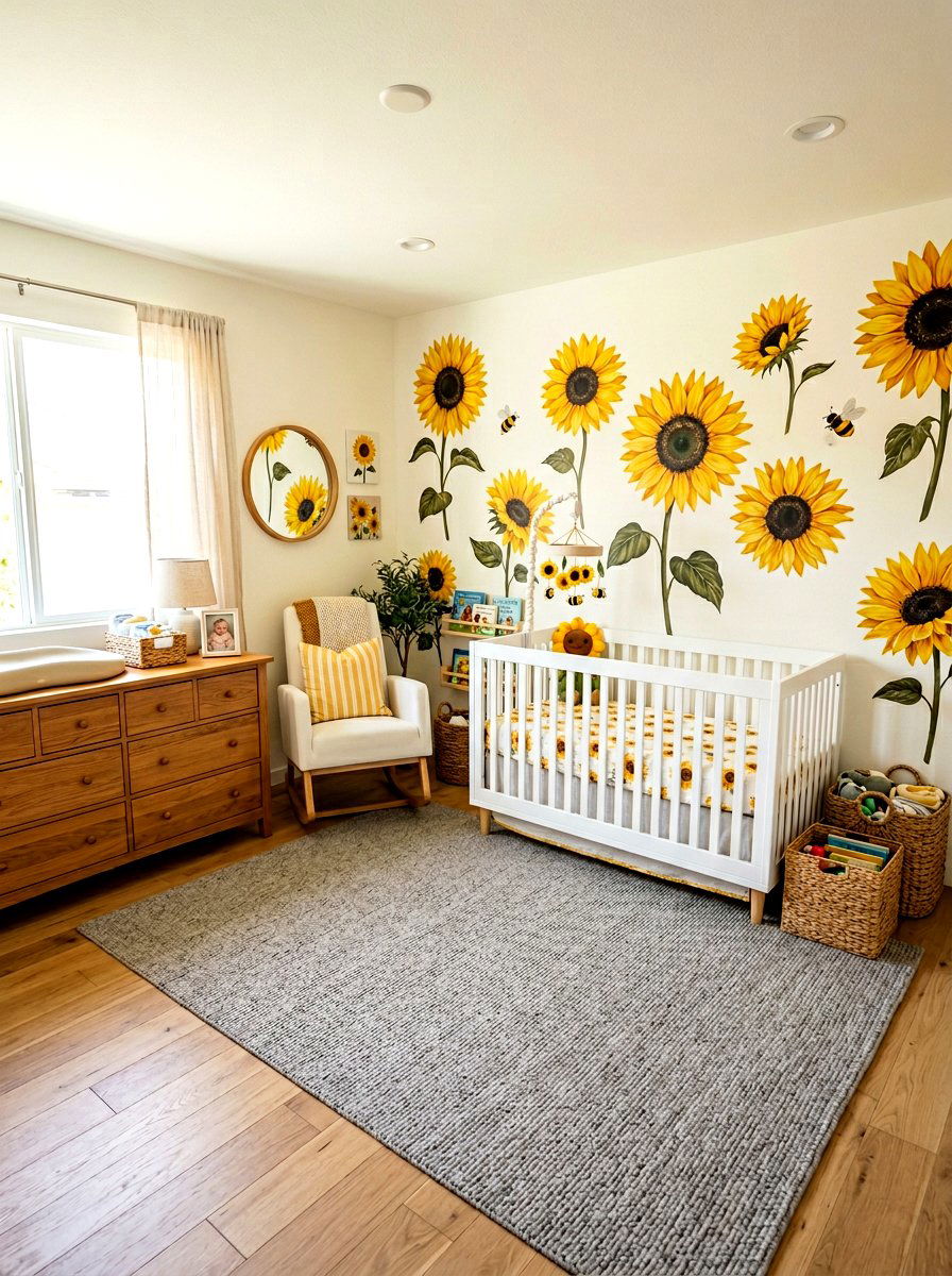 Sunflower Nursery Theme - 30 floral nursery ideas