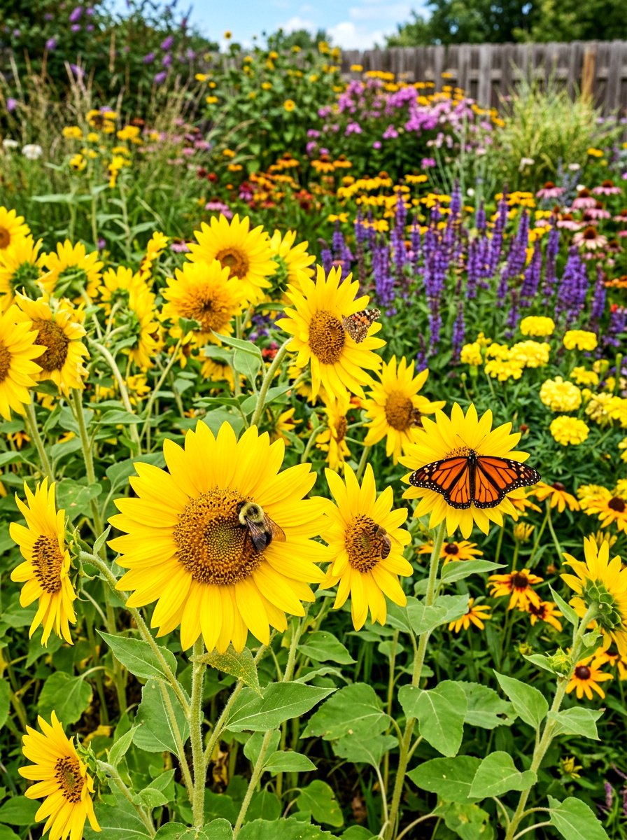 Sunflower Pollinator Patch - 30 sunflower garden ideas