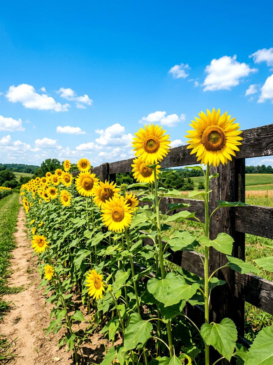 Sunflower Row - 30 edible flower garden ideas