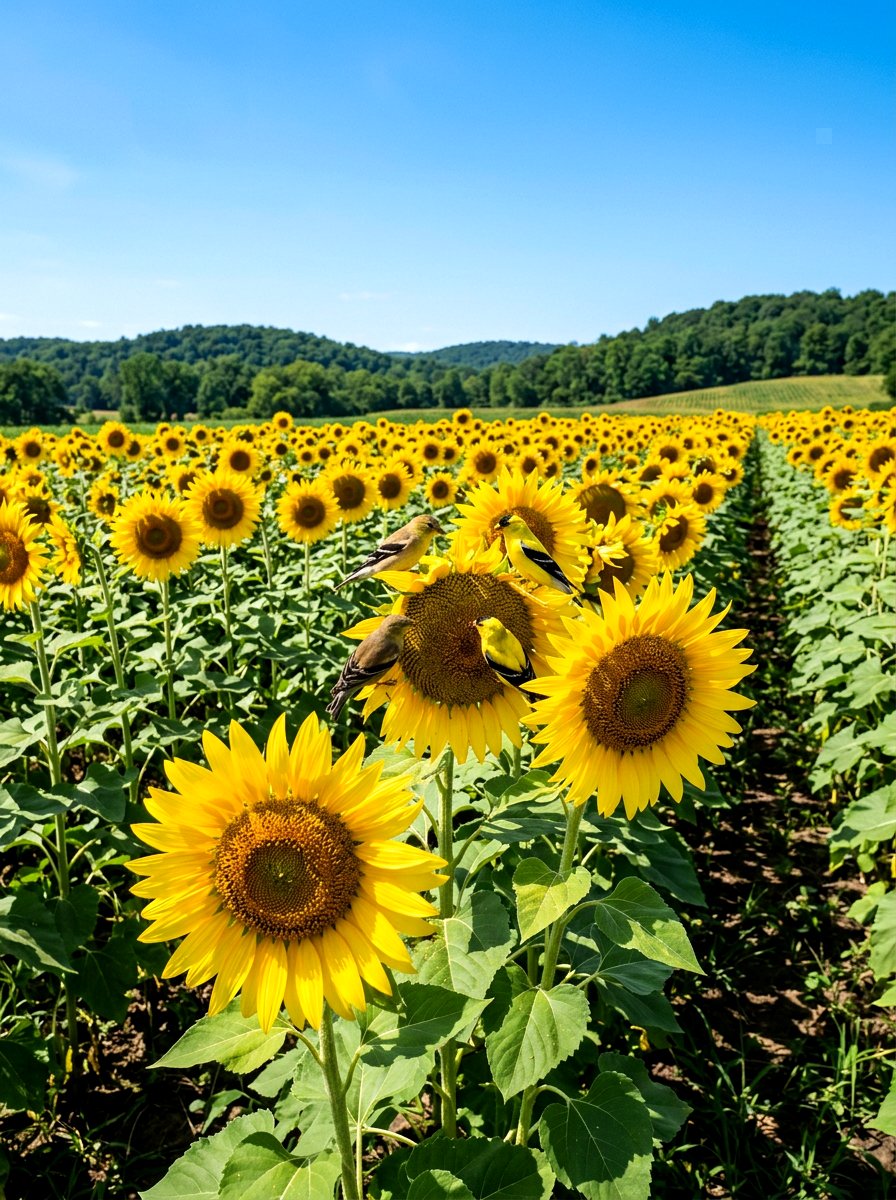 Sunflower Seed Patch - 30 bird friendly backyard ideas