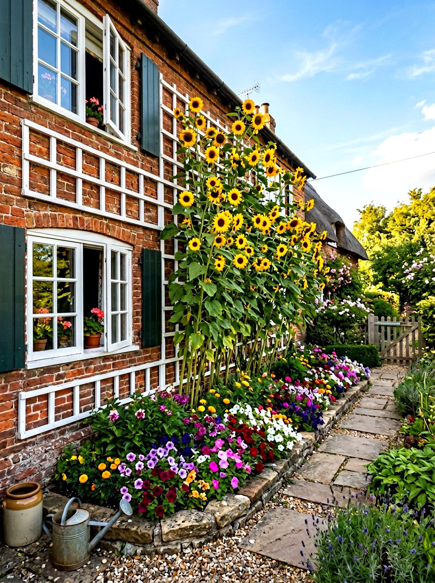 Sunflower Trellis Garden - 30 sunflower garden ideas
