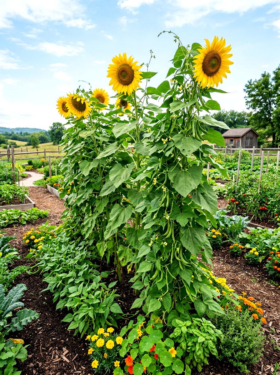 Sunflower Vegetable Companion - 30 sunflower patch ideas