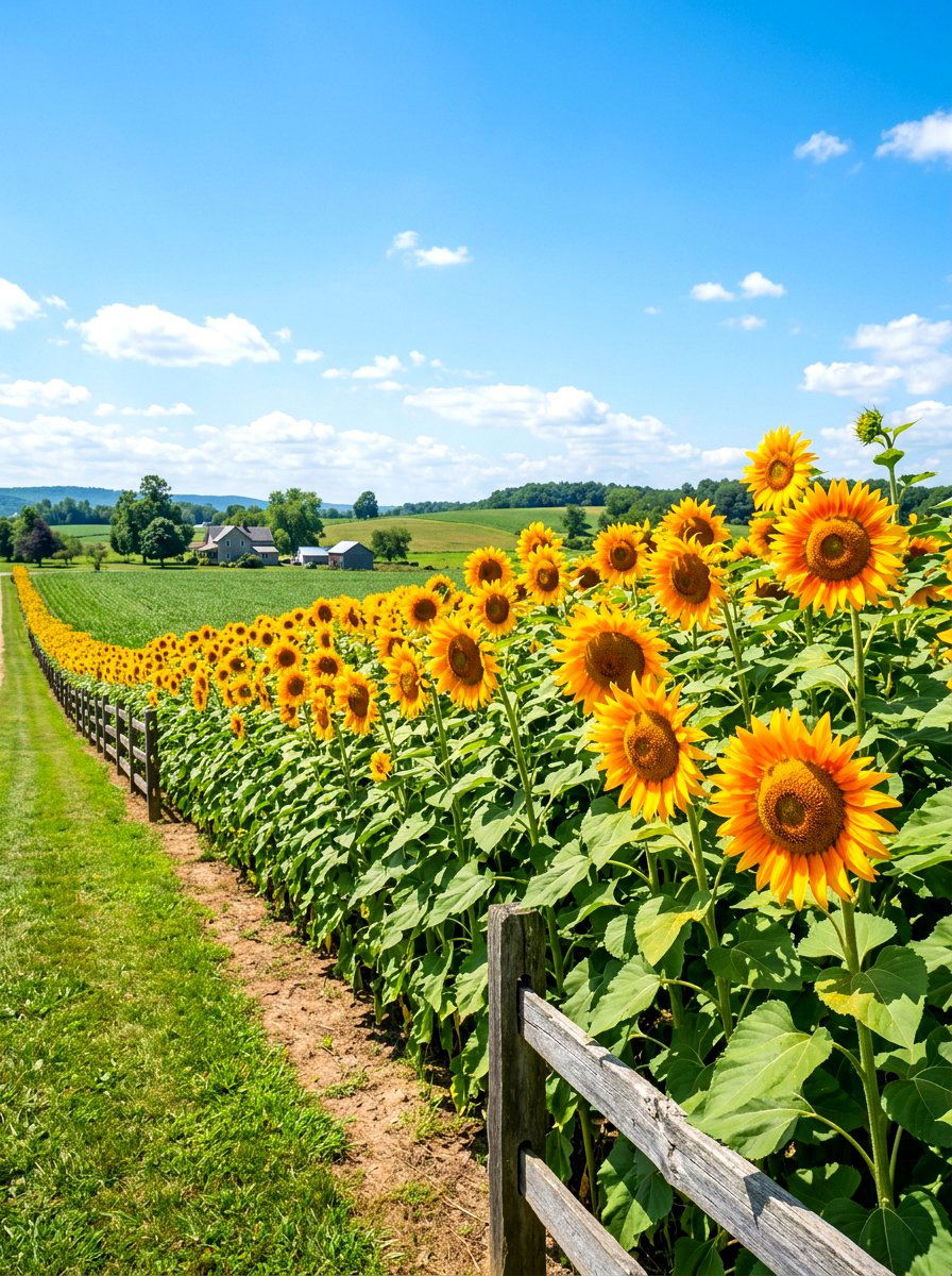 Sunflower garden row - 30 cut flower garden ideas