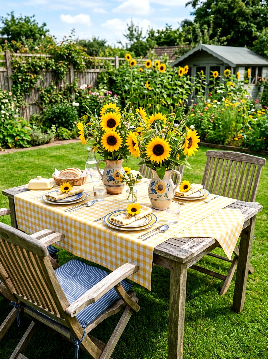 Sunflower summer table - 30 garden inspired tablescape ideas