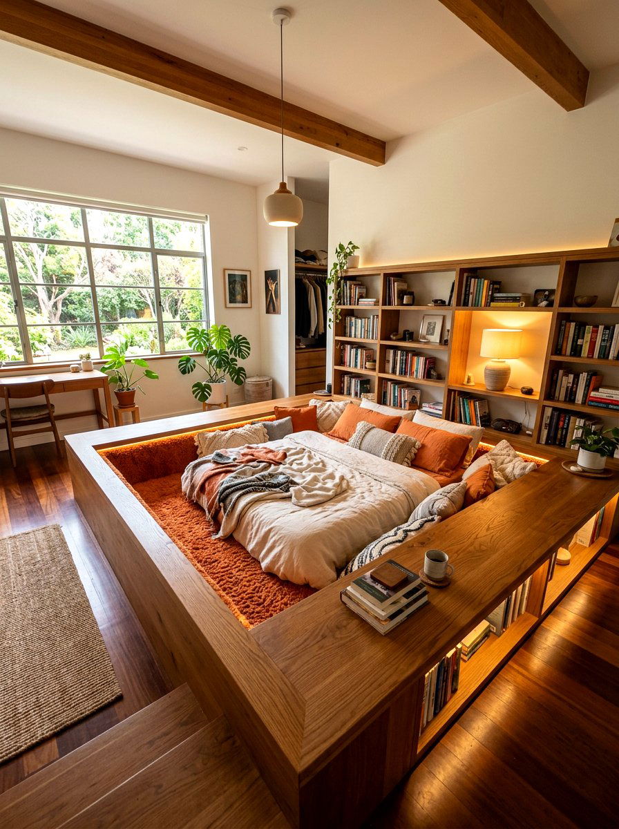 Sunken Bed Bedroom - 30 seventies bedroom ideas