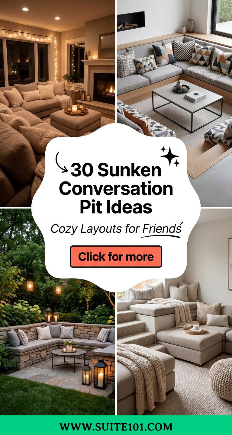 Sunken Conversation Pit Ideas 30 Cozy Layouts for Friends - Sunken Conversation Pit Ideas: 30 Cozy Layouts for Friends