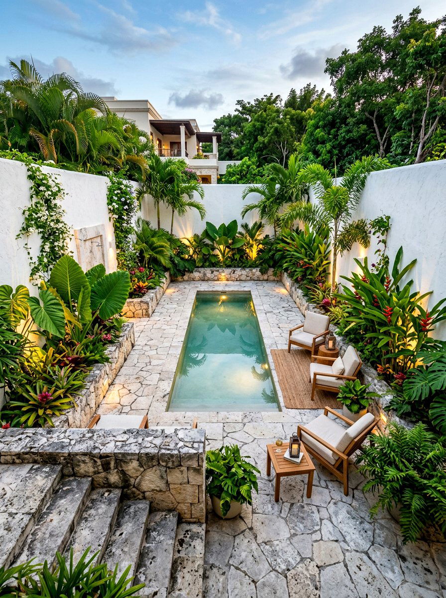 Sunken Courtyard Garden Space - 30 split level seating ideas