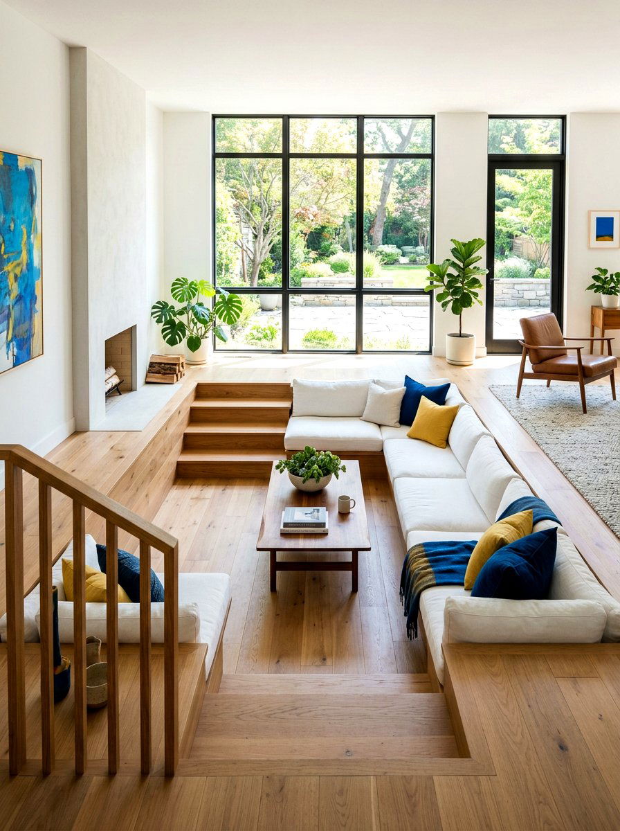 Sunken Family Living Room - 30 cozy family room ideas