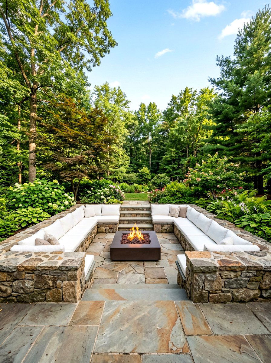 Sunken Fire Pit - 30 exterior seating area ideas
