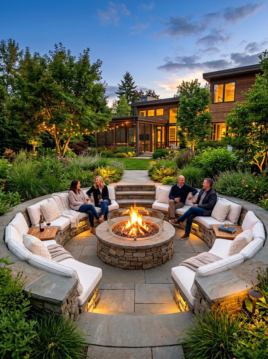 Sunken Fire Pit - 30 cozy fire pit ideas