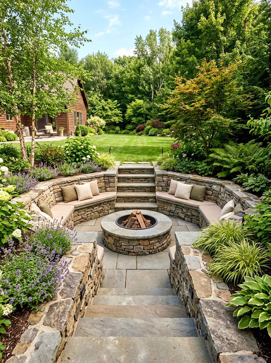 Sunken Fire Pit - 30 rustic fire pit ideas