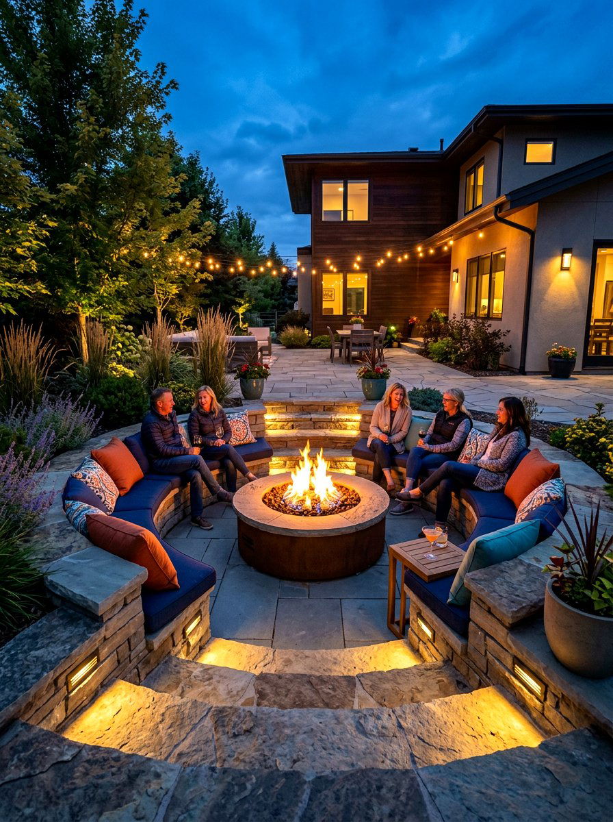 Sunken Fire Pit Patio - 30 villa patio styling ideas